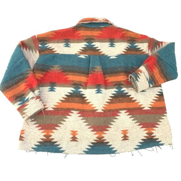 La Miel Womens Jacket Small Southwest Aztec Oversized Button Down Lightweight - Picture 14 of 16